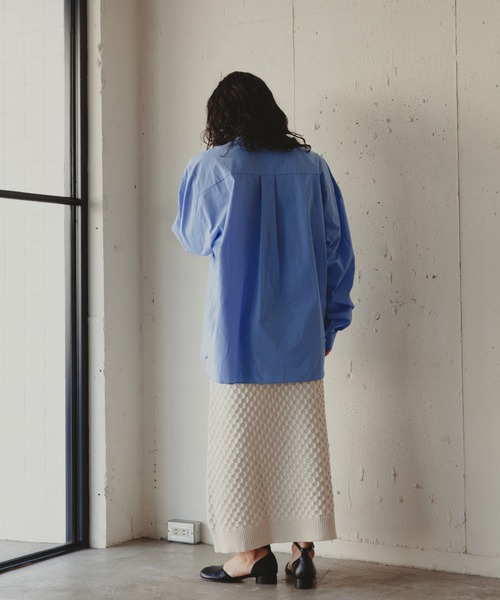 Kari & lili（カウリアンドリィリィ）の「柄編みニットスカート（スカート・レディース・ライトパープル/ダークブルー/ライトグレー/オフホワイト・FREE）」の16枚目の写真