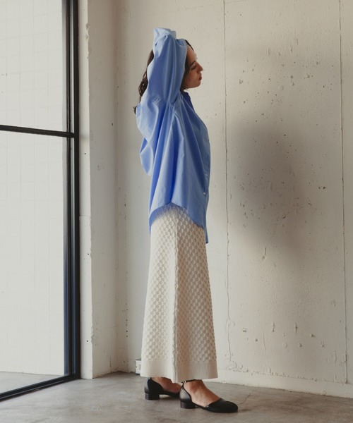 Kari & lili（カウリアンドリィリィ）の「柄編みニットスカート（スカート・レディース・ライトパープル/ダークブルー/ライトグレー/オフホワイト・FREE）」の17枚目の写真