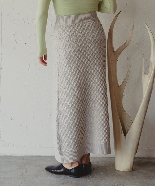 Kari & lili（カウリアンドリィリィ）の「柄編みニットスカート（スカート・レディース・ライトパープル/ダークブルー/ライトグレー/オフホワイト・FREE）」の19枚目の写真