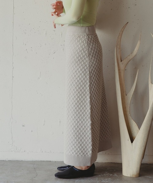 Kari & lili（カウリアンドリィリィ）の「柄編みニットスカート（スカート・レディース・ライトパープル/ダークブルー/ライトグレー/オフホワイト・FREE）」の20枚目の写真