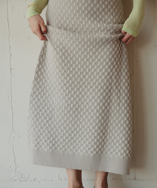 Kari & lili（カウリアンドリィリィ）の「柄編みニットスカート（スカート・レディース・ライトパープル/ダークブルー/ライトグレー/オフホワイト・FREE）」の21枚目の写真