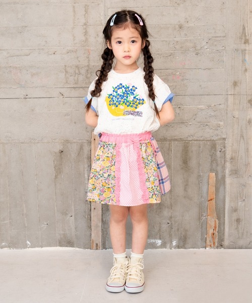 RAGMART（ラグマート）の「パッチワークスカパン（スカート・キッズ・ブルー/ピンク/イエロー・100cm）」の11枚目の写真