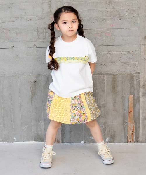 RAGMART（ラグマート）の「パッチワークスカパン（スカート・キッズ・ブルー/ピンク/イエロー・100cm）」の9枚目の写真