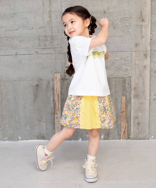 RAGMART（ラグマート）の「パッチワークスカパン（スカート・キッズ・ブルー/ピンク/イエロー・100cm）」の8枚目の写真