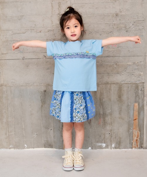 RAGMART（ラグマート）の「パッチワークスカパン（スカート・キッズ・ブルー/ピンク/イエロー・100cm）」の7枚目の写真