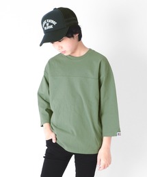 GLAZOS | 天竺・USAコットン ドロップショルダーフットボール7分袖Tシャツ(Tシャツ/カットソー)