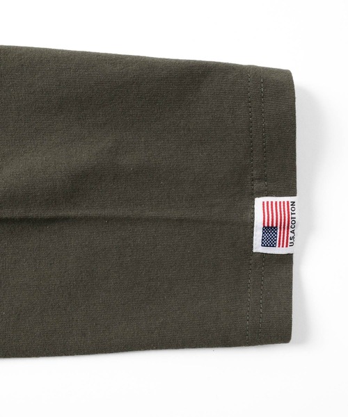 GLAZOS（グラソス）の「天竺・USAコットン ドロップショルダーフットボール7分袖Tシャツ（Tシャツ/カットソー・キッズ・イエロー/カーキ/チャコールグレー・130cm/140cm/150cm/160cm/170cm）」の9枚目の写真