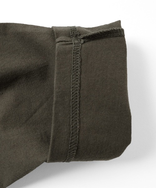 GLAZOS（グラソス）の「天竺・USAコットン ドロップショルダーフットボール7分袖Tシャツ（Tシャツ/カットソー・キッズ・イエロー/カーキ/チャコールグレー・130cm/140cm/150cm/160cm/170cm）」の10枚目の写真