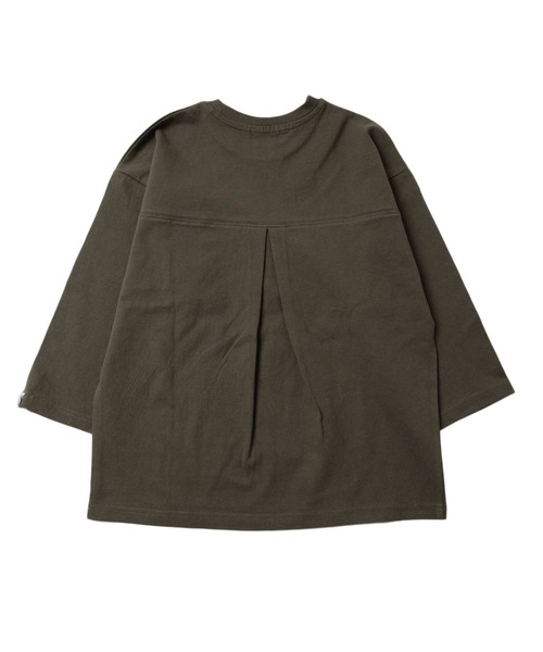 GLAZOS（グラソス）の「天竺・USAコットン ドロップショルダーフットボール7分袖Tシャツ（Tシャツ/カットソー・キッズ・イエロー/カーキ/チャコールグレー・130cm/140cm/150cm/160cm/170cm）」の13枚目の写真