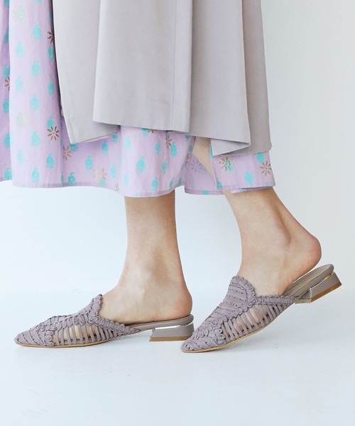 JELLY BEANS（ジェリービーンズ）の「スカラップメッシュミュール(204-52763)JELLY BEANS(ジェリービーンズ)（サンダル・レディース・ブラック/アイボリー/ラベンダー・S/M/L）」の3枚目の写真