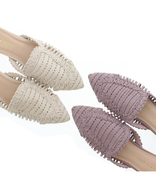 JELLY BEANS（ジェリービーンズ）の「スカラップメッシュミュール(204-52763)JELLY BEANS(ジェリービーンズ)（サンダル・レディース・ブラック/アイボリー/ラベンダー・S/M/L）」の6枚目の写真