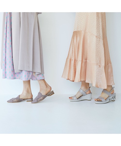 JELLY BEANS（ジェリービーンズ）の「スカラップメッシュミュール(204-52763)JELLY BEANS(ジェリービーンズ)（サンダル・レディース・ブラック/アイボリー/ラベンダー・S/M/L）」の8枚目の写真