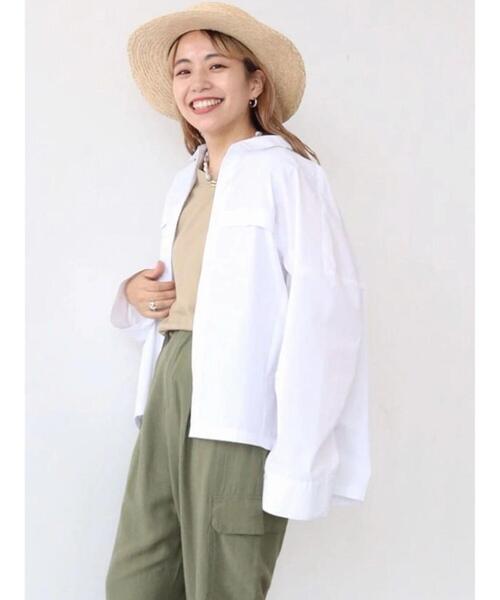 AMERICAN HOLIC（アメリカンホリック）の「イージーケアオープンスリーブシャツ（シャツ/ブラウス・レディース・オフホワイト/グリーン系その他3/イエロー系その他3/レッド系その他2・M/L）」の5枚目の写真