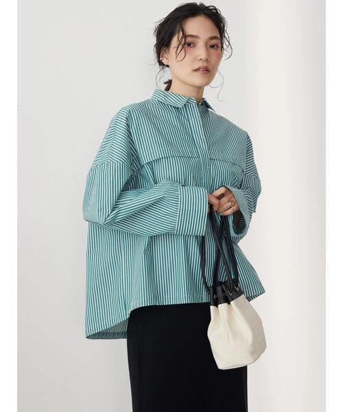 AMERICAN HOLIC（アメリカンホリック）の「イージーケアオープンスリーブシャツ（シャツ/ブラウス・レディース・オフホワイト/グリーン系その他3/イエロー系その他3/レッド系その他2・M/L）」の7枚目の写真