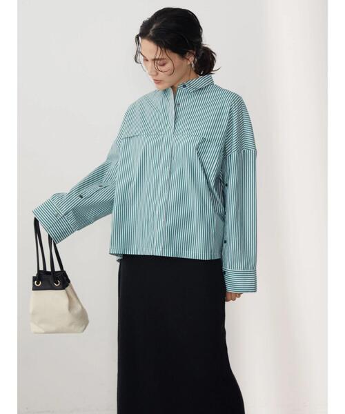 AMERICAN HOLIC（アメリカンホリック）の「イージーケアオープンスリーブシャツ（シャツ/ブラウス・レディース・オフホワイト/グリーン系その他3/イエロー系その他3/レッド系その他2・M/L）」の10枚目の写真