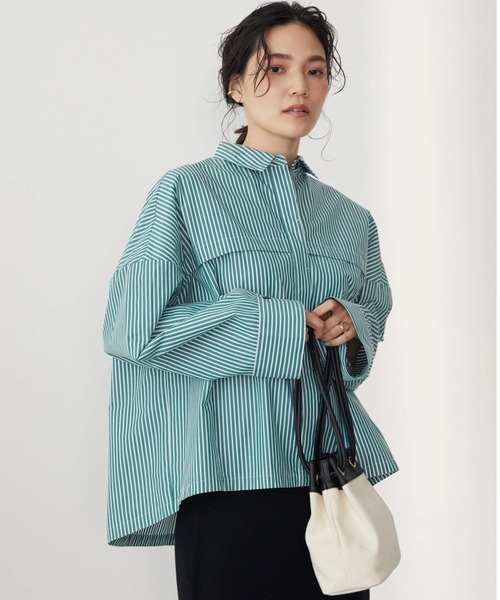 AMERICAN HOLIC（アメリカンホリック）の「イージーケアオープンスリーブシャツ（シャツ/ブラウス・レディース・オフホワイト/グリーン系その他3/イエロー系その他3/レッド系その他2・M/L）」の2枚目の写真