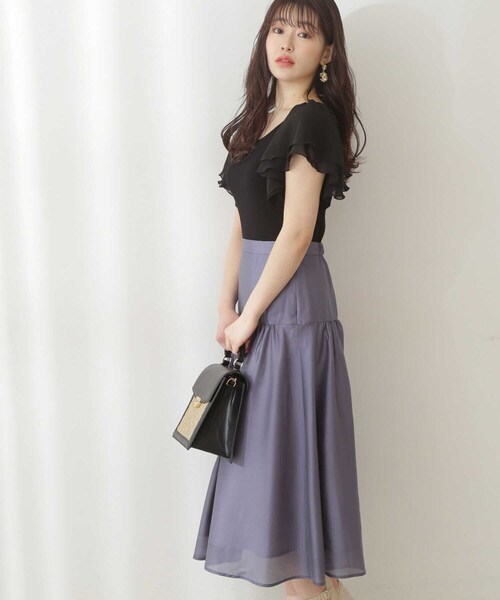 PROPORTION BODY DRESSING（プロポーションボディドレッシング）の「ラッフルスリーブニット / 1212170404（ニット/セーター・レディース・ブラック/ホワイト/ピンク/パープル・FREE）」の6枚目の写真