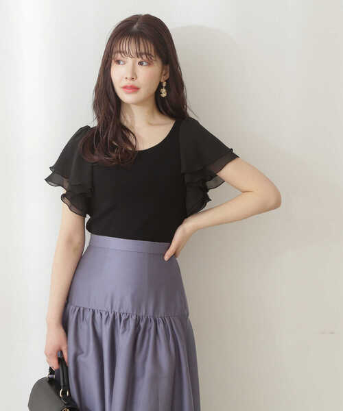 PROPORTION BODY DRESSING（プロポーションボディドレッシング）の「ラッフルスリーブニット / 1212170404（ニット/セーター・レディース・ブラック/ホワイト/ピンク/パープル・FREE）」の7枚目の写真