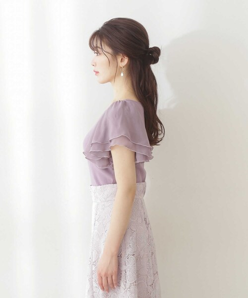 PROPORTION BODY DRESSING（プロポーションボディドレッシング）の「ラッフルスリーブニット / 1212170404（ニット/セーター・レディース・ブラック/ホワイト/ピンク/パープル・FREE）」の18枚目の写真