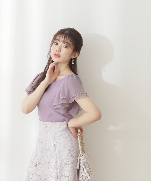 PROPORTION BODY DRESSING（プロポーションボディドレッシング）の「ラッフルスリーブニット / 1212170404（ニット/セーター・レディース・ブラック/ホワイト/ピンク/パープル・FREE）」の3枚目の写真