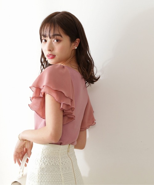 PROPORTION BODY DRESSING（プロポーションボディドレッシング）の「ラッフルスリーブニット / 1212170404（ニット/セーター・レディース・ブラック/ホワイト/ピンク/パープル・FREE）」の4枚目の写真
