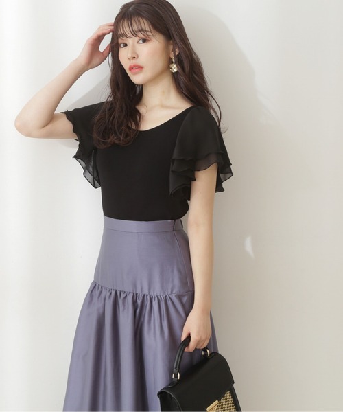 PROPORTION BODY DRESSING（プロポーションボディドレッシング）の「ラッフルスリーブニット / 1212170404（ニット/セーター・レディース・ブラック/ホワイト/ピンク/パープル・FREE）」の2枚目の写真