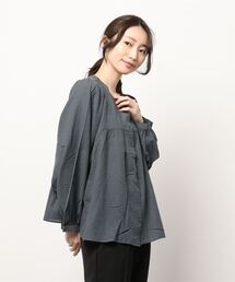 Samansa Mos2 | コットンカポック切替ピンタックブラウス(シャツ/ブラウス)