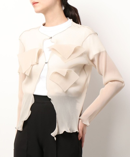 kotohayokozawa(コトハヨコザワ)の「kotohayokozawa CARDIGAN TD22S-CR(カーディガン/ボレロ・レディース・カーキ/ベージュ/ブラック・FREE)」の3枚目の写真