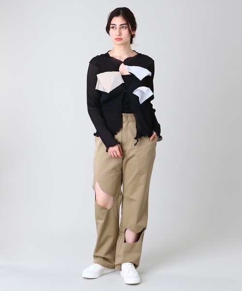 kotohayokozawa(コトハヨコザワ)の「kotohayokozawa CARDIGAN TD22S-CR(カーディガン/ボレロ・レディース・カーキ/ベージュ/ブラック・FREE)」の4枚目の写真