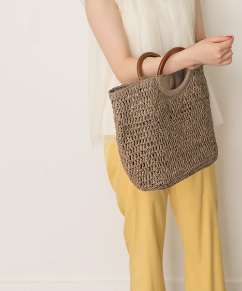 RODE SKO(ロデスコ)の「ウッドハンドルペーパーバッグ(トートバッグ・レディース・ブラック/グレー/オリーブ/ナチュラル・ONE)」の22枚目の写真