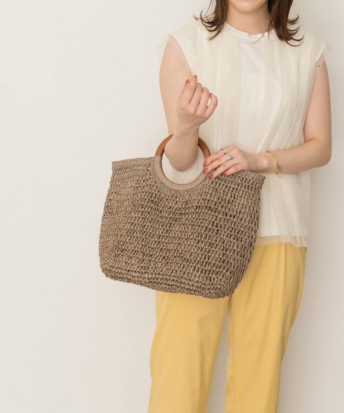 RODE SKO(ロデスコ)の「ウッドハンドルペーパーバッグ(トートバッグ・レディース・ブラック/グレー/オリーブ/ナチュラル・ONE)」の21枚目の写真