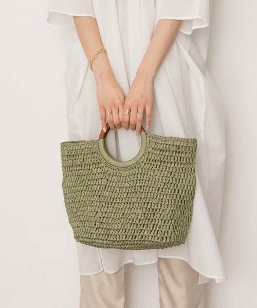 RODE SKO(ロデスコ)の「ウッドハンドルペーパーバッグ(トートバッグ・レディース・ブラック/グレー/オリーブ/ナチュラル・ONE)」の16枚目の写真