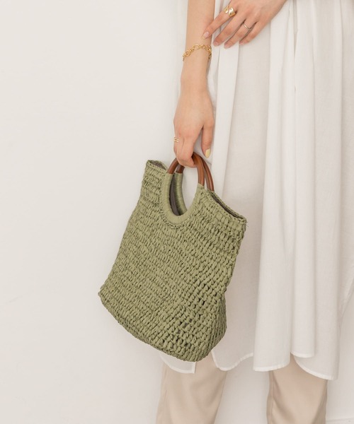 RODE SKO(ロデスコ)の「ウッドハンドルペーパーバッグ(トートバッグ・レディース・ブラック/グレー/オリーブ/ナチュラル・ONE)」の15枚目の写真