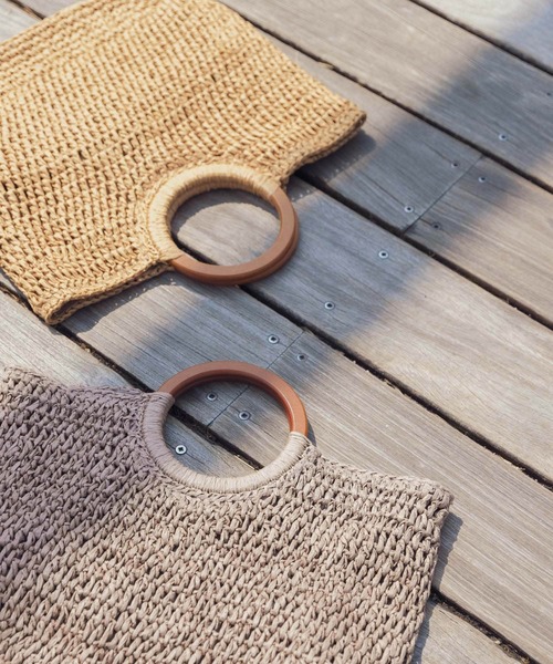 RODE SKO(ロデスコ)の「ウッドハンドルペーパーバッグ(トートバッグ・レディース・ブラック/グレー/オリーブ/ナチュラル・ONE)」の13枚目の写真