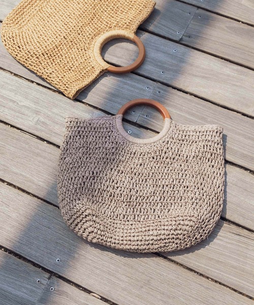 RODE SKO(ロデスコ)の「ウッドハンドルペーパーバッグ(トートバッグ・レディース・ブラック/グレー/オリーブ/ナチュラル・ONE)」の12枚目の写真