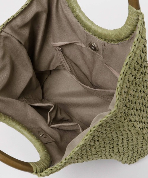 RODE SKO(ロデスコ)の「ウッドハンドルペーパーバッグ(トートバッグ・レディース・ブラック/グレー/オリーブ/ナチュラル・ONE)」の5枚目の写真