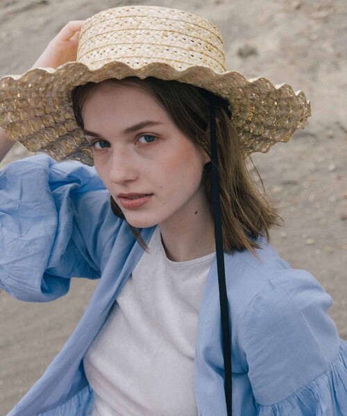 FREAK'S STORE(フリークスストア)の「Casselini/キャセリーニ なみなみハット(ハット・レディース・ブラック/ナチュラル・ONE SIZE)」の5枚目の写真