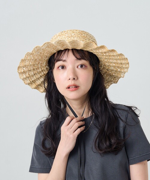 FREAK'S STORE(フリークスストア)の「Casselini/キャセリーニ なみなみハット(ハット・レディース・ブラック/ナチュラル・ONE SIZE)」の11枚目の写真