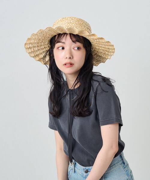 FREAK'S STORE(フリークスストア)の「Casselini/キャセリーニ なみなみハット(ハット・レディース・ブラック/ナチュラル・ONE SIZE)」の9枚目の写真
