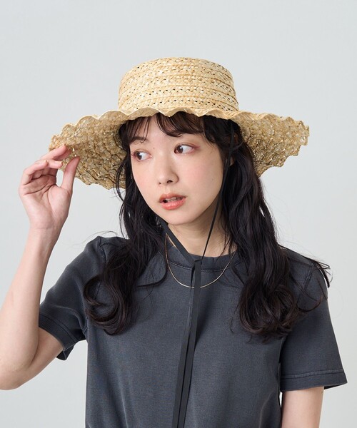 FREAK'S STORE(フリークスストア)の「Casselini/キャセリーニ なみなみハット(ハット・レディース・ブラック/ナチュラル・ONE SIZE)」の14枚目の写真