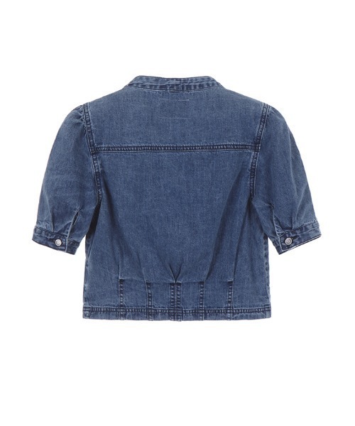 Guess（ゲス）の「Indigo Short Sleeve Shirt（シャツ/ブラウス・レディース・インディゴブルー・SMALL/X-SMALL/MEDIUM）」の2枚目の写真