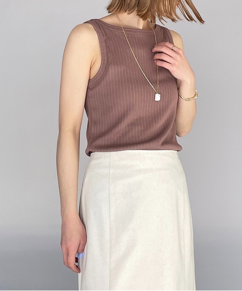 PICCIN(ピッチン)の「タンクトップ(タンクトップ・レディース・チャコールグレー/ブラック系その他2/モカ/オフホワイト・M)」の4枚目の写真