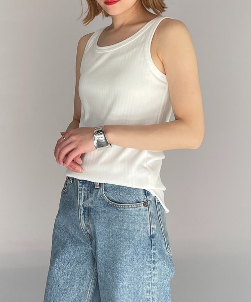 PICCIN(ピッチン)の「タンクトップ(タンクトップ・レディース・チャコールグレー/ブラック系その他2/モカ/オフホワイト・M)」の6枚目の写真