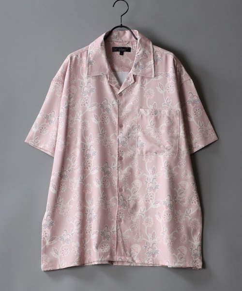 SITRY(シトリー)の「Oversize Drop shoulder Patterned shirt/オーバーサイズ ドロップショルダー 総柄 半袖シャツ(シャツ/ブラウス・メンズ・ホワイト/ライトグレー/ブラック/ブラウン/オフホワイト/サックスブルー/ピンク/イエロー/オレンジ/グリーン/マスタード/ラベンダー/ホワイト系その他/ブラック系その他/ブラック系その他2・M/L)」の12枚目の写真