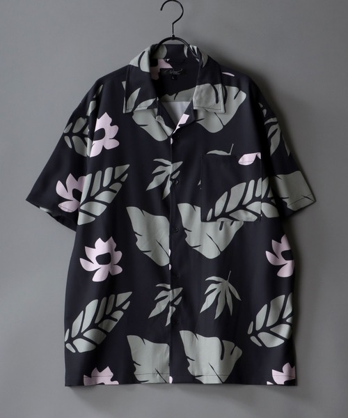 SITRY(シトリー)の「Oversize Drop shoulder Patterned shirt/オーバーサイズ ドロップショルダー 総柄 半袖シャツ(シャツ/ブラウス・メンズ・ホワイト/ライトグレー/ブラック/ブラウン/オフホワイト/サックスブルー/ピンク/イエロー/オレンジ/グリーン/マスタード/ラベンダー/ホワイト系その他/ブラック系その他/ブラック系その他2・M/L)」の6枚目の写真