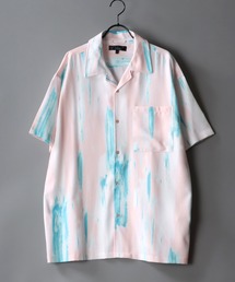 Oversize Drop shoulder Patterned shirt/オーバーサイズ ドロップショルダー 総柄 半袖シャツ