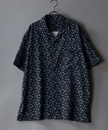 Oversize Drop shoulder Patterned shirt/オーバーサイズ ドロップショルダー 総柄 半袖シャツ