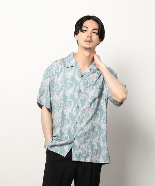 SITRY(シトリー)の「Oversize Drop shoulder Patterned shirt/オーバーサイズ ドロップショルダー 総柄 半袖シャツ(シャツ/ブラウス・メンズ・ホワイト/ライトグレー/ブラック/ブラウン/オフホワイト/サックスブルー/ピンク/イエロー/オレンジ/グリーン/マスタード/ラベンダー/ホワイト系その他/ブラック系その他/ブラック系その他2・M/L)」の17枚目の写真