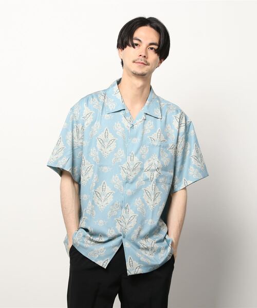 SITRY(シトリー)の「Oversize Drop shoulder Patterned shirt/オーバーサイズ ドロップショルダー 総柄 半袖シャツ(シャツ/ブラウス・メンズ・ホワイト/ライトグレー/ブラック/ブラウン/オフホワイト/サックスブルー/ピンク/イエロー/オレンジ/グリーン/マスタード/ラベンダー/ホワイト系その他/ブラック系その他/ブラック系その他2・M/L)」の18枚目の写真