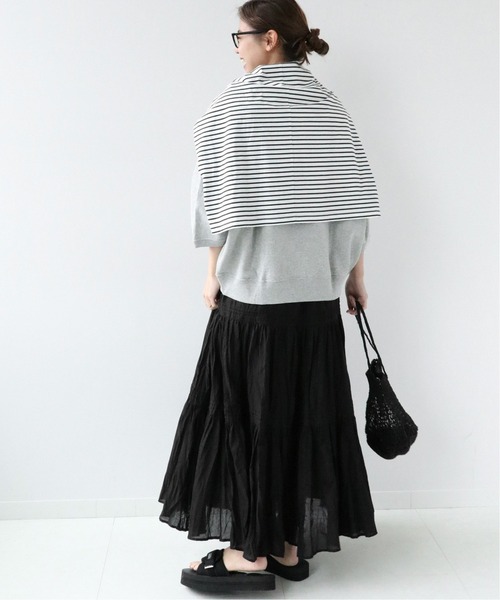 JOURNAL STANDARD relume(ジャーナルスタンダード レリューム)の「《WEB限定追加2》コットンボイルクリンクルティアードスカート(スカート・レディース・ブラック/グリーン系その他・36/38)」の7枚目の写真